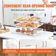 3Tier 20.7x17x16.3in Access Rear Door Commercial Acrylic Removable Shelves