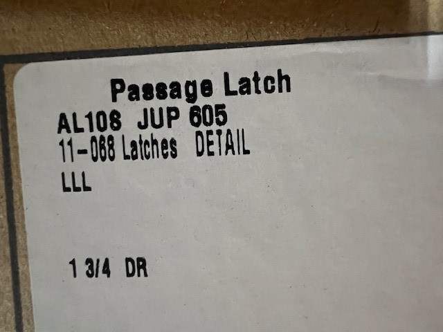 SCHLAGE AL10S JUP 605 PASSAGE FUNCTION NOS