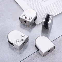 8Pcs Semicircle Glass Clamps 52x43x24mm for Glass Door Bathroom Wine Cabinet
