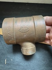 Genuine Valley 3″ x 1-1/2″ Cast Bronze DWV Sanitary Reducing Tee Fitting 550-S