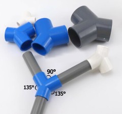PVC 3-ways Y-Type Pipe Fitting Hose Connector For Fish Tank Pond Outdoor 20-63mm