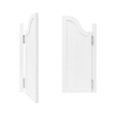 Pine Wood 2-Panel Partition Door White 80 × 90 cm 180° Hinges