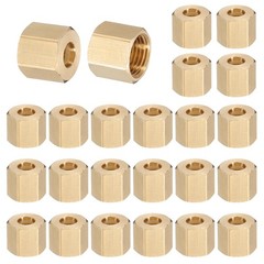 1/4″ Brass Compression Nut, 25Pcs Brass Compression Fitting Plumbing System