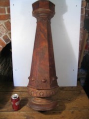 Old Mahogany Ornate 33″ high Post for??? 9-1/2″dia. at the base