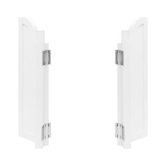 Pine Wood 2-Panel Partition Door White 80 × 90 cm 180° Hinges
