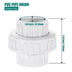 1-1/4″ PVC Union Coupling Pipe Fitting,1-1/4″ Slip 1-1/4 inches, White
