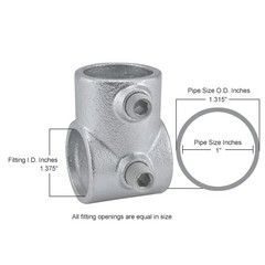 Global Industrial 1″ Size Single Socket Tee Pipe 2″L x 2.75″W x 1.75″H, Gray