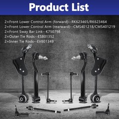 Front Control Arm Ball Joint Sway Bar Tie Rod Kit 2015-2023 Ford Mustang 10pc