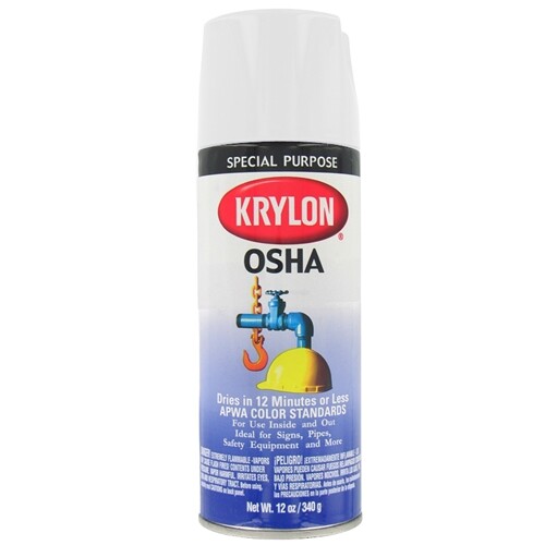 Krylon 1501 12-Oz Fast-Drying High Gloss Finish Osha Safety Spray Paint, White