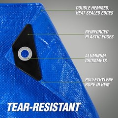 RUGGED RHINO Heavy Duty Waterproof Tarp, 16×20, 2 Pack, UV and Tear Resistant…