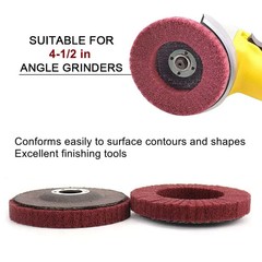 4-1/2″ Non Woven Nylon Flap Disc Rust Removal Deburring Stainless Steel Finish