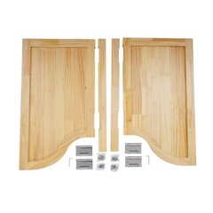 Modern Partition Door Log Color Swing Solid Wood Doorfor Shop Entrance Partition