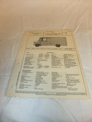 Advertising data sheet VDA type sheet vintage truck Ford type Transit 1000 1500 1970