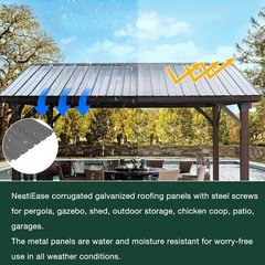 Corrugated Roofing Panels – 10 Pcs, Galvanized Metal Sheets