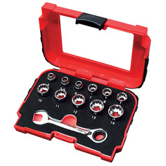 K Tool International Socket Set 12 pc 1/4 in. Spline Multi Plus Close Qtr 20020