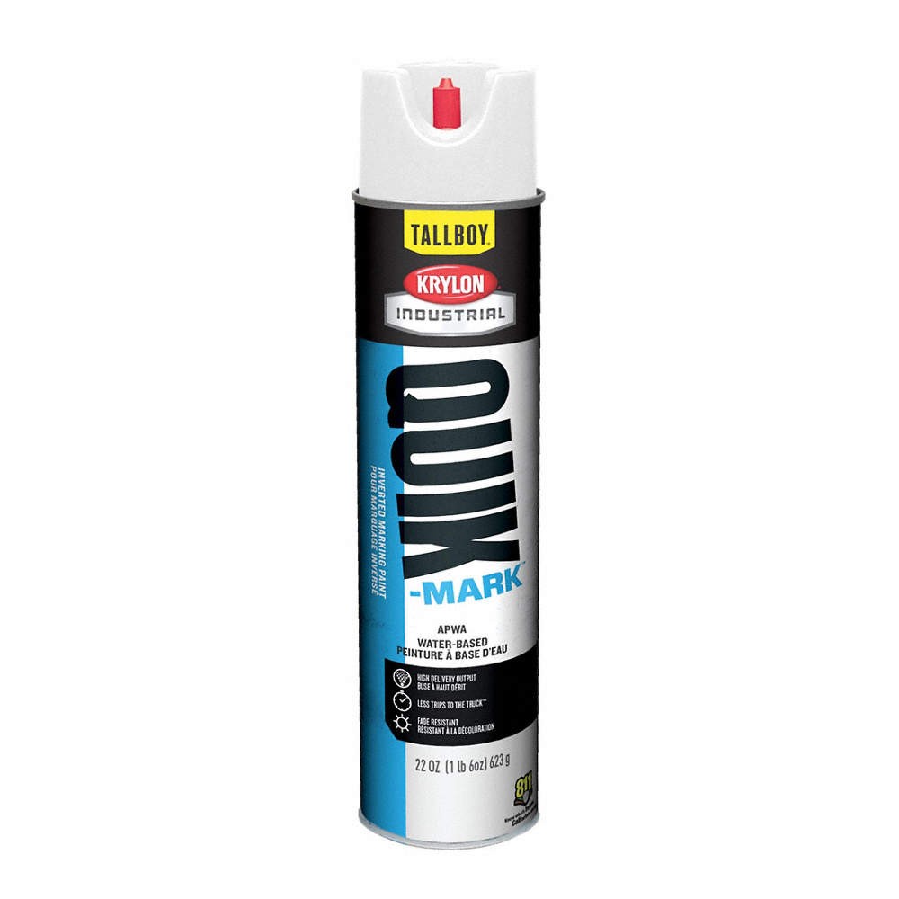 KRYLON INDUSTRIAL T03901004 Marking Paint,25 oz,Brilliant White 38EL28