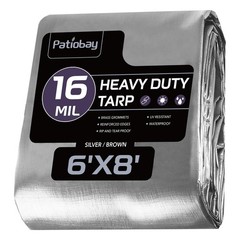 Tarp 6x8FT, 16 Mil, Waterproof Tarps Heavy Duty with Grommets Every 23.6″, Th…