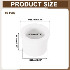 10Pcs PVC DWV Reducer Bushing 3/4″ x 1/2″ Socket x Socket Connector White