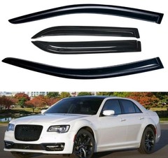4pcs Window Visors Outside Mount Dark Smoke Tint Chrysler 300 2011-21 112-1171