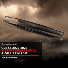 Side Skirts Pair Gloss Black G06 X6 M Sport Bumper 2020-2025 Also Fit F96 X6M