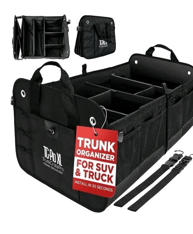TRUNKCRATEPRO XL Premium SUV, Truck, Lightweight Foldable Car Trunk Organizer
