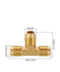 3/8″ x 3/8″ x 3/8″ Brass Fitting, Flare Tee Tube Fitting