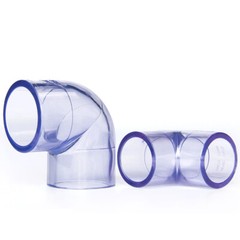 Clear UPVC 90°Elbow 20mm-110mm Solvent Weld Pressure Pipe Connector Aquarium DIY