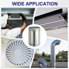 8 x 12 Inch Round Dryer Duct, 2PCS Galvanized Steel Air Vent Duct, Silver