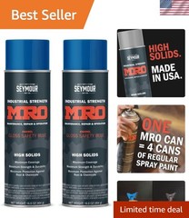 Industrial MRO High Solids Spray Paint, Safety Blue, 16 Fl Oz Pack of 2