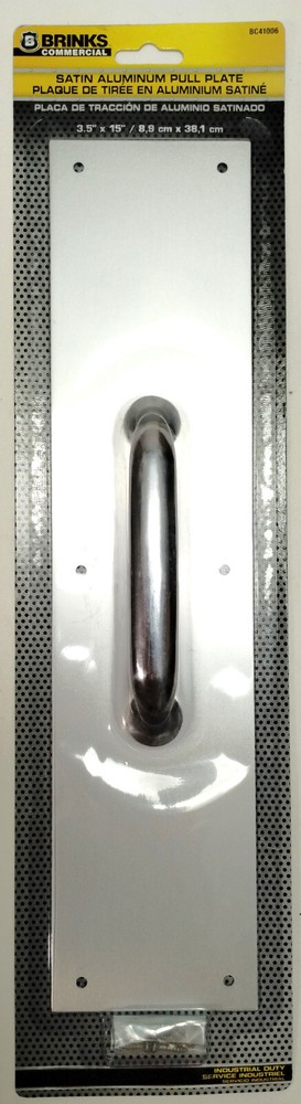 Commercial 15″ BRINKS Pull Plate Satin Aluminum Finish Commercial – BC41006, New