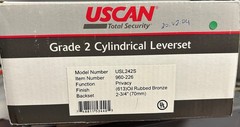 Uscan Privacy Grade 2 Cylindrical Leverset #USL242S OIl Rubbed Bronze (NIB)
