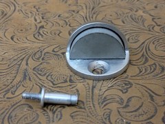 9x NEW & USED Stainless Low Profile Dome Floor Door Stops, Rockwood(?) Lot #5 έ