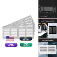 Repa Market 5-Pack Air Vent Cover 16X6 Inch Outer Dimensions White Galvanized