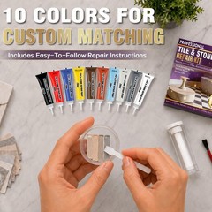 Porcelain Repair Kit, Tile and Stone Repair Kit, 10 Colors, Seamless Finish, …