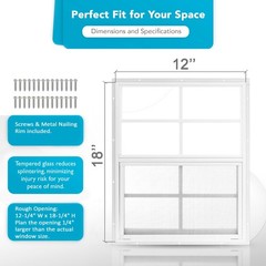 Pro Flex 2 Pack Window 12 X 18 – White Aluminum Flush Mount Tempered