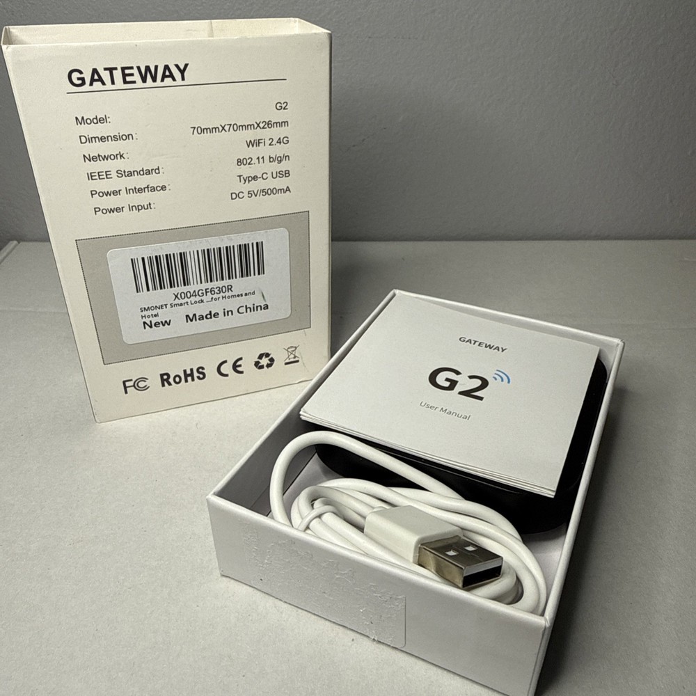 SMONET Smart Lock Wi-Fi Gateway, G2 Gateway Bridge Remote Control Smart Hub