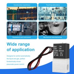 2-Way Electric Solenoid Valve 1/4″ Water Air Normally Closed Pneumatic DC 12V