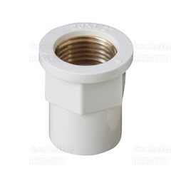 White PVC Water Pipe Fitting Copper Female Thread Connector Adapter 20 25 32 mm