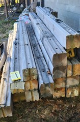 Wooden Construction 8 in D shaped logs, 2 grooves. Reclaimed, 12ft long.