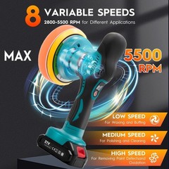 Cordless Car Buffer Polisher Kit with 21V 2x2000mAh Batteries, 6 Inch Car Pol…