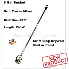 Paint Mixer for Mixing Drywall Mud or Paint 5 Gal Bucket Drill Power Steel Shaft