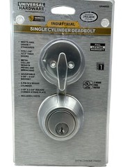 Single Cylinder Deadbolt Satin Chrome Universal Hardware Commercial UH40055 NEW