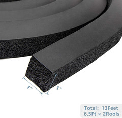 13Ft NBR+PVC Air Conditioner Foam Seal Insulating Strip 2 Roll 1 x 1 Inch 6.5 Fe