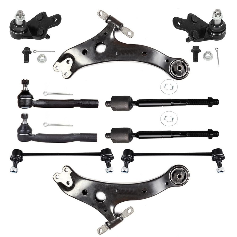 10Pcs Control Arm w/Ball Joint Tie Rod Sway Bar Link Lower Ball Joint 07-11Camry