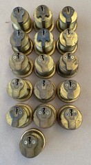 16 Vintage RUSSWIN Commercial Brass Lock Cylinders