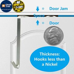 Vantasii 10 Pack Over The Door Metal Hook Hanger to Width: 0.2 inches, Silver