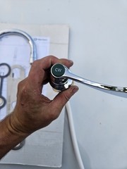 WaterSaver Gooseneck Faucet With Wristblade Handles