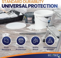 20 Pack 12 x 9 ft Extra Large Plastic Drop Cloth for Painting | Light & Durab…
