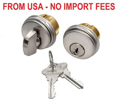 Storefront Double Cylinder Door Lock — Solid Brass Adams Rite Mortise Cylinder w