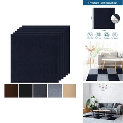 SOOKEA 24×24 Dark Blue Carpet Squares 20 Tiles 80 sq ft Self Adhesive